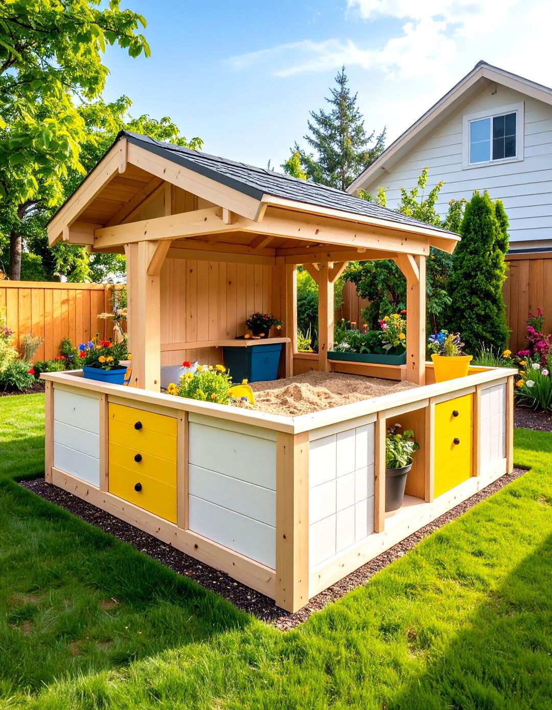 Sandbox Storage Combinations - 24 Outdoor Toy Storage Ideas