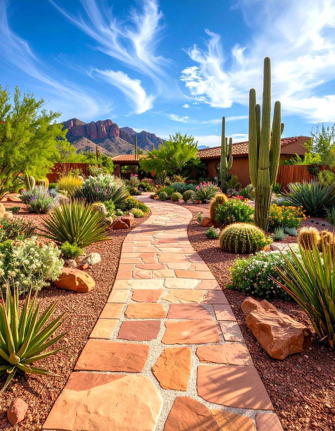 Sandstone Desert Inspired Pathway - 24 Stepping Stone Walkway Ideas