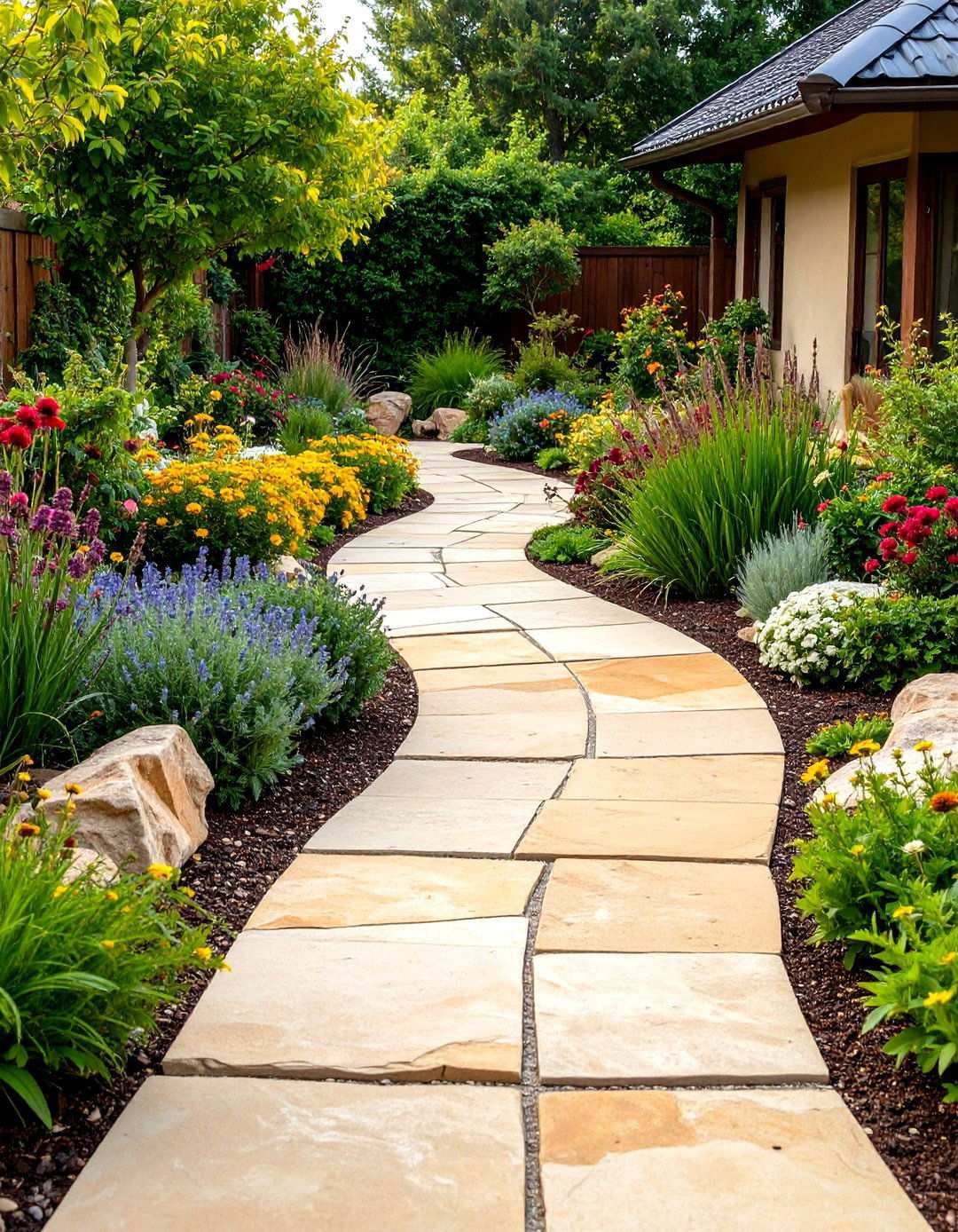 Sandstone Garden Path Systems - 24 Stone Walkway Ideas