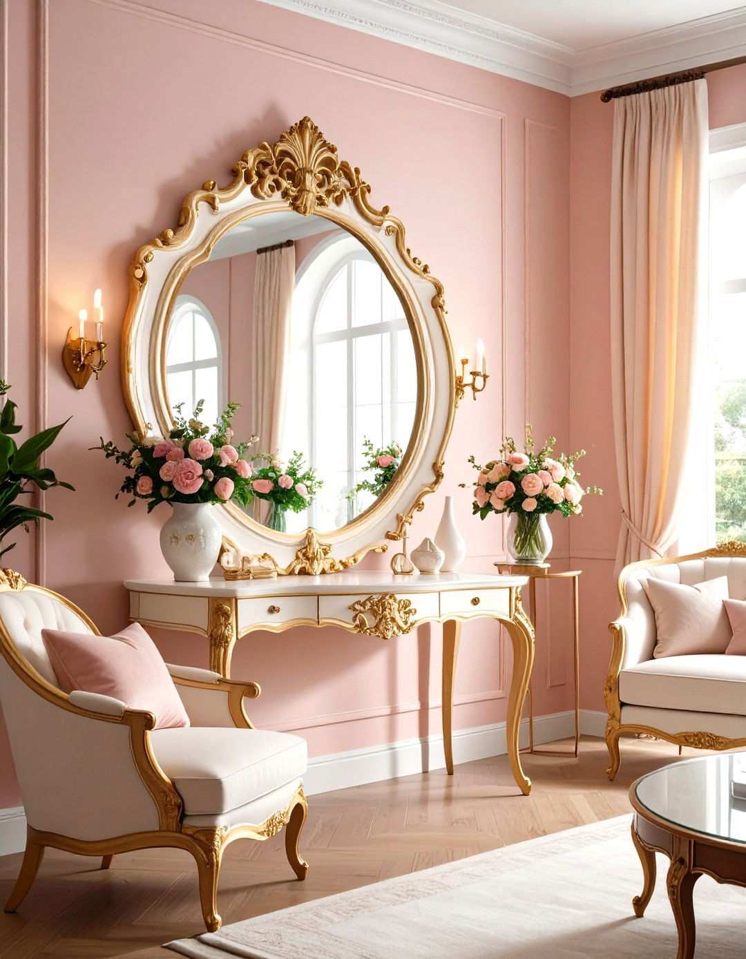 Scalloped Edge Mirrors - 24 Living Room Mirror Ideas