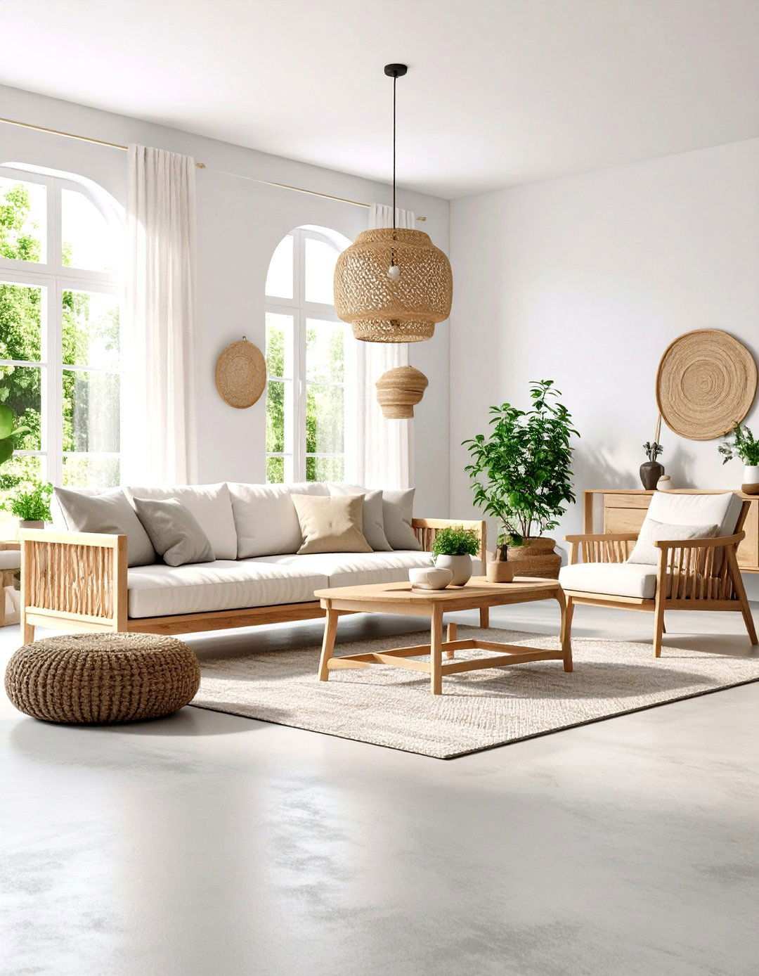 Scandinavian Concrete Minimalism - 24 Rustic Concrete Floor Living Room Ideas