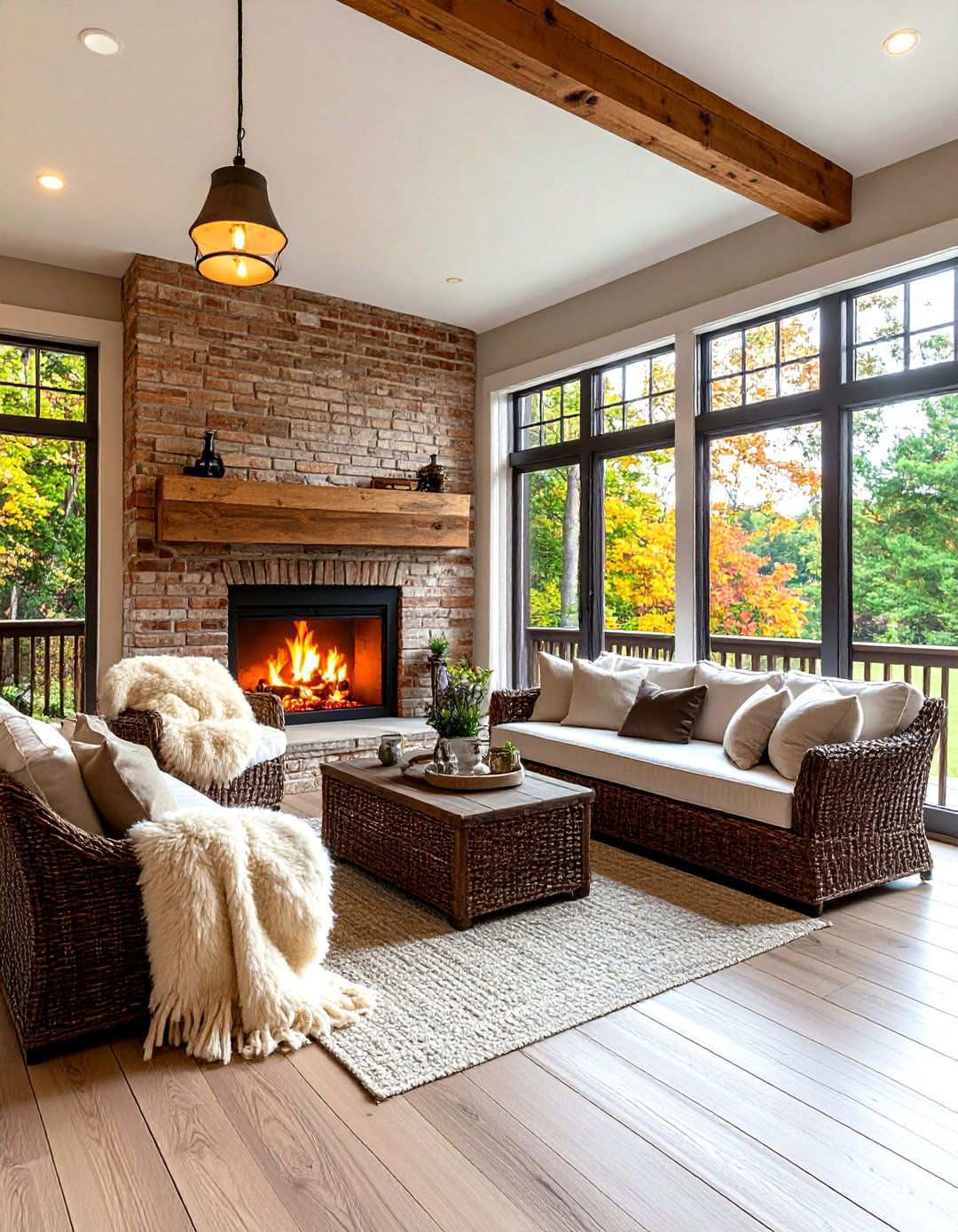 Scandinavian Hygge Fireplace Retreat - 24 Screened-in Porch With Fireplace Ideas
