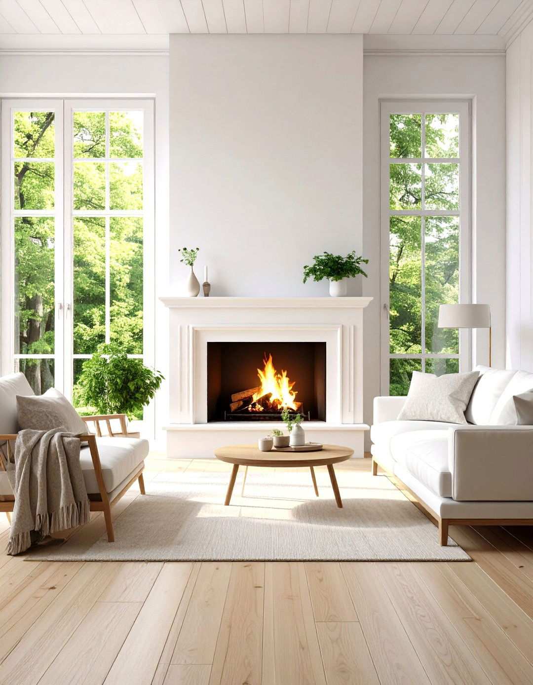 Scandinavian Minimalist Fireplace - 24 Sunroom With Fireplace Ideas