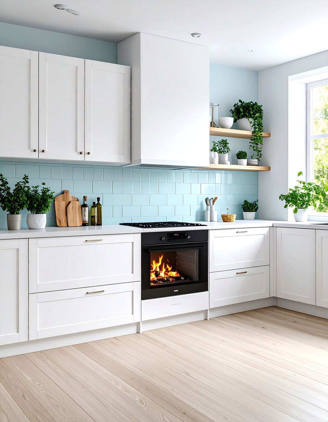 Scandinavian Minimalist Kitchen Fireplace - 24 Kitchens With Fireplaces