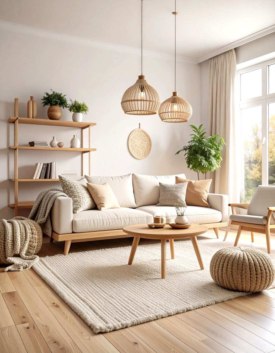 Scandinavian Minimalist Living Room with Light Woods - 24 Small Living Room Ideas