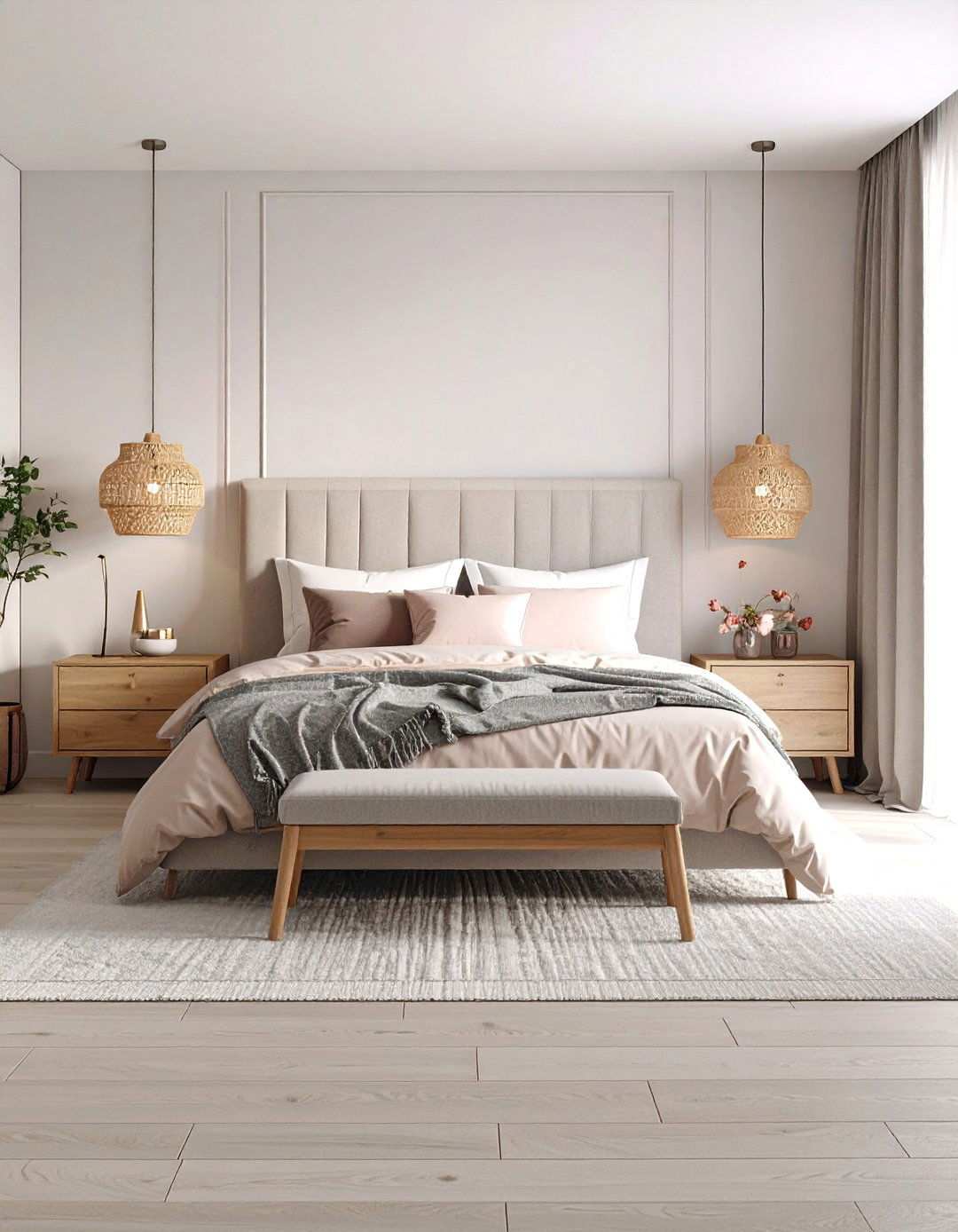 Scandinavian Minimalist Pink and Grey - 24 Pink and Grey Bedroom Ideas