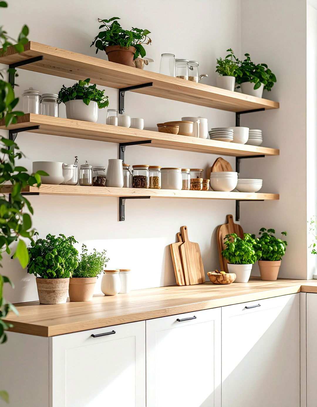 Scandinavian Minimalist Shelf Design - 24 Open Shelving Kitchen Ideas