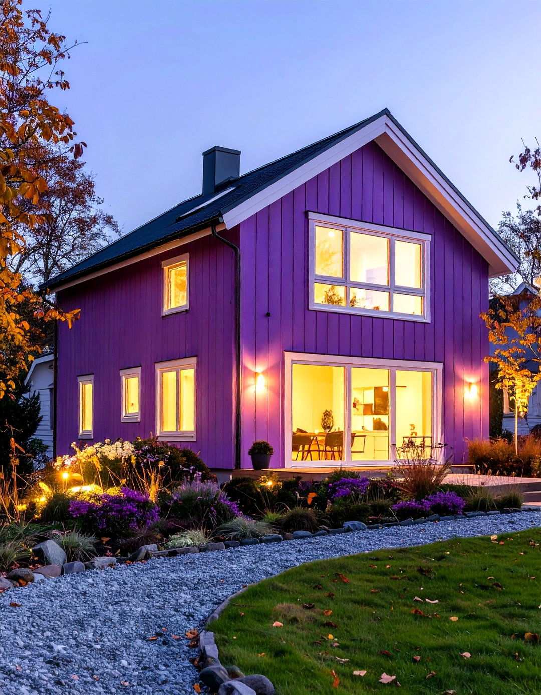 Scandinavian Modern Lilac Simplicity - 24 Purple House Exterior Ideas