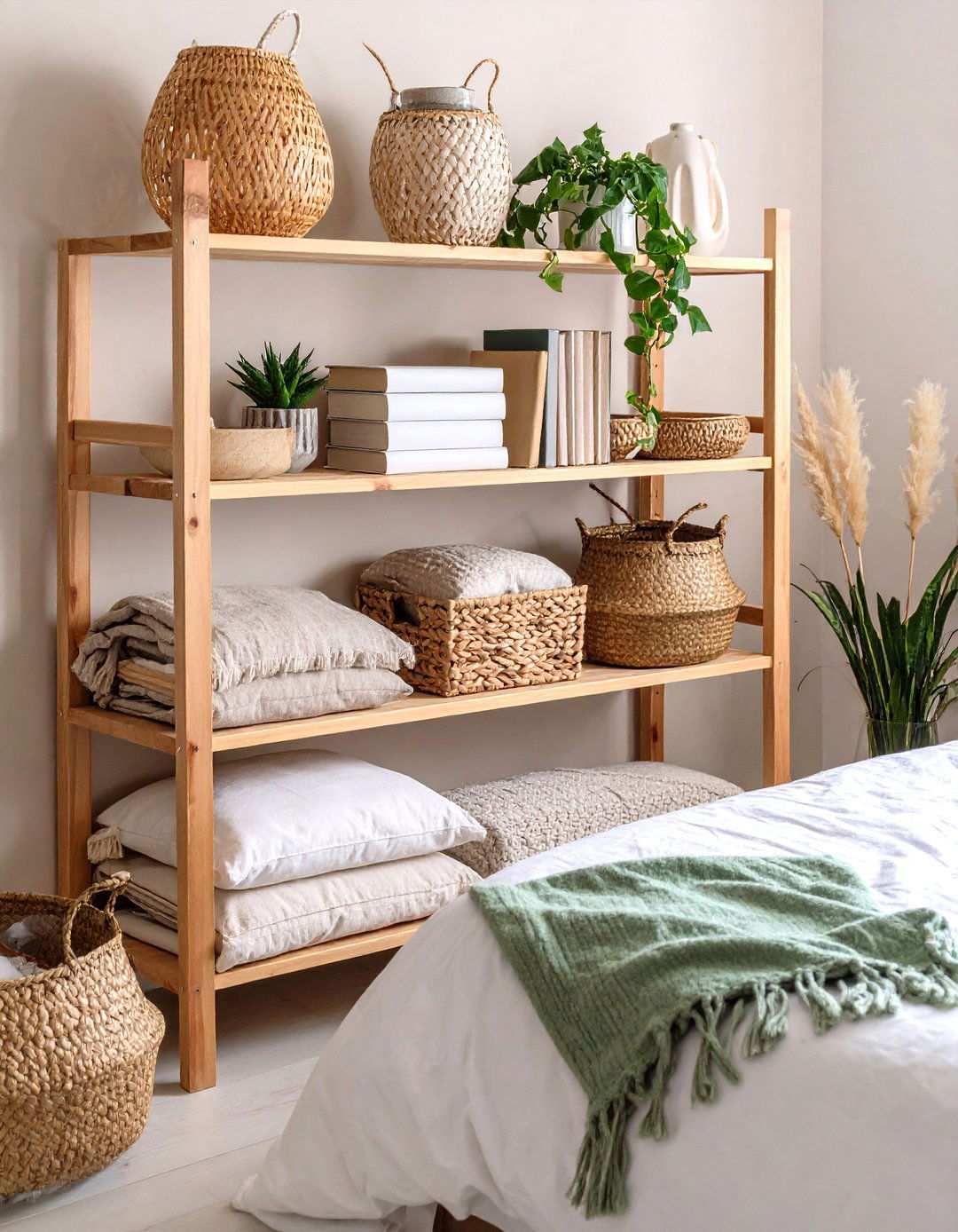 Scandinavian Natural Wood Shelving - 24 Shelf Decor Ideas
