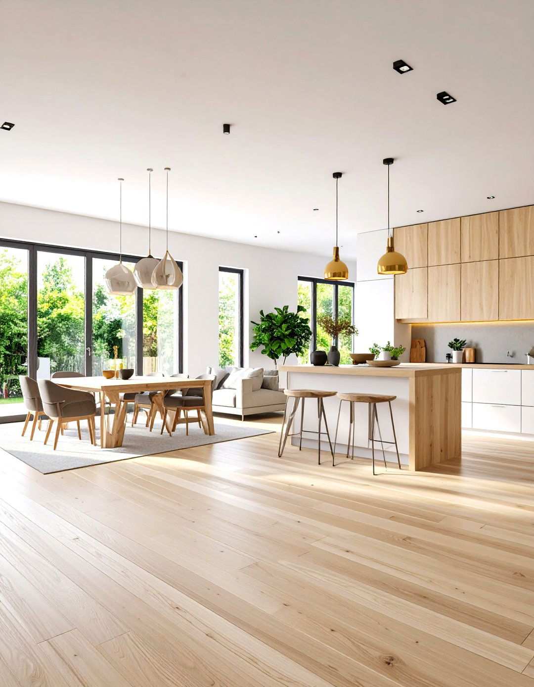 Scandinavian Open Floor Plan with Light Woods - 24 Open Floor Plan Ideas