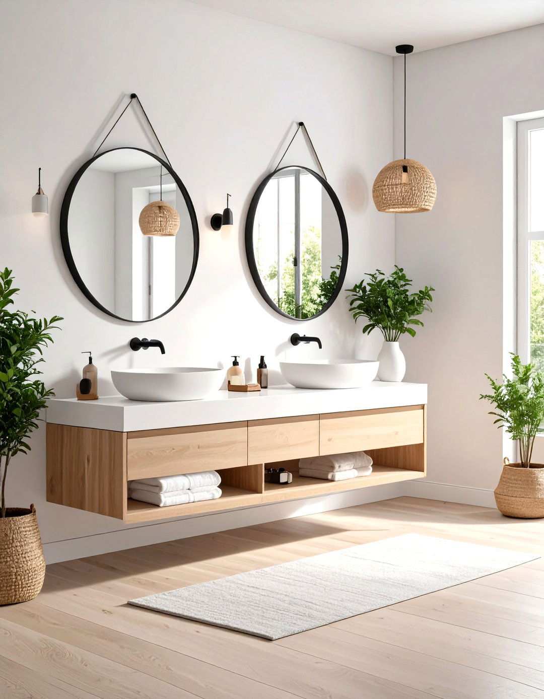 Scandinavian Powder Room with Light Wood Tones - 24 Powder Room Ideas