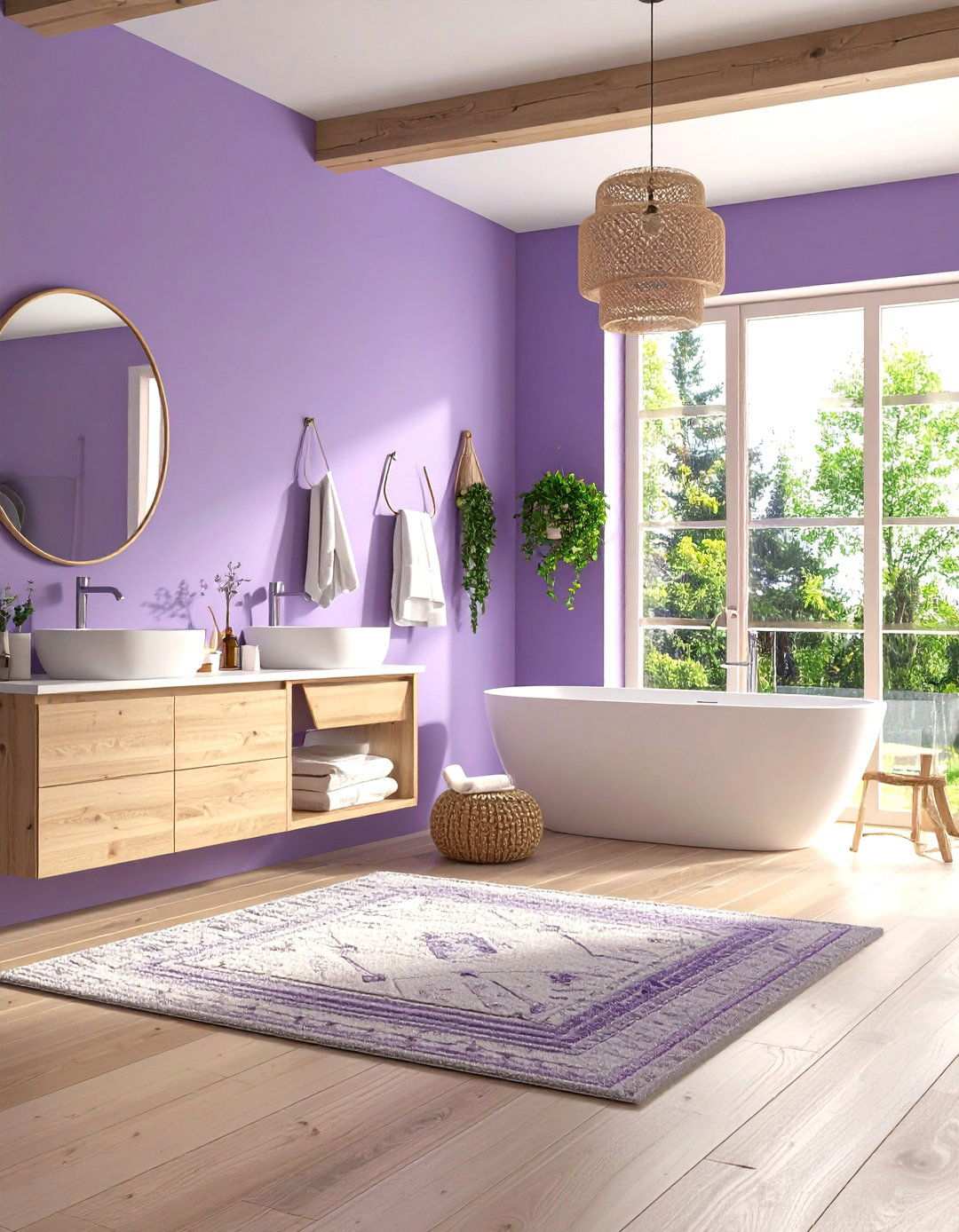 Scandinavian Purple Hygge - 24 Purple Bathroom Ideas