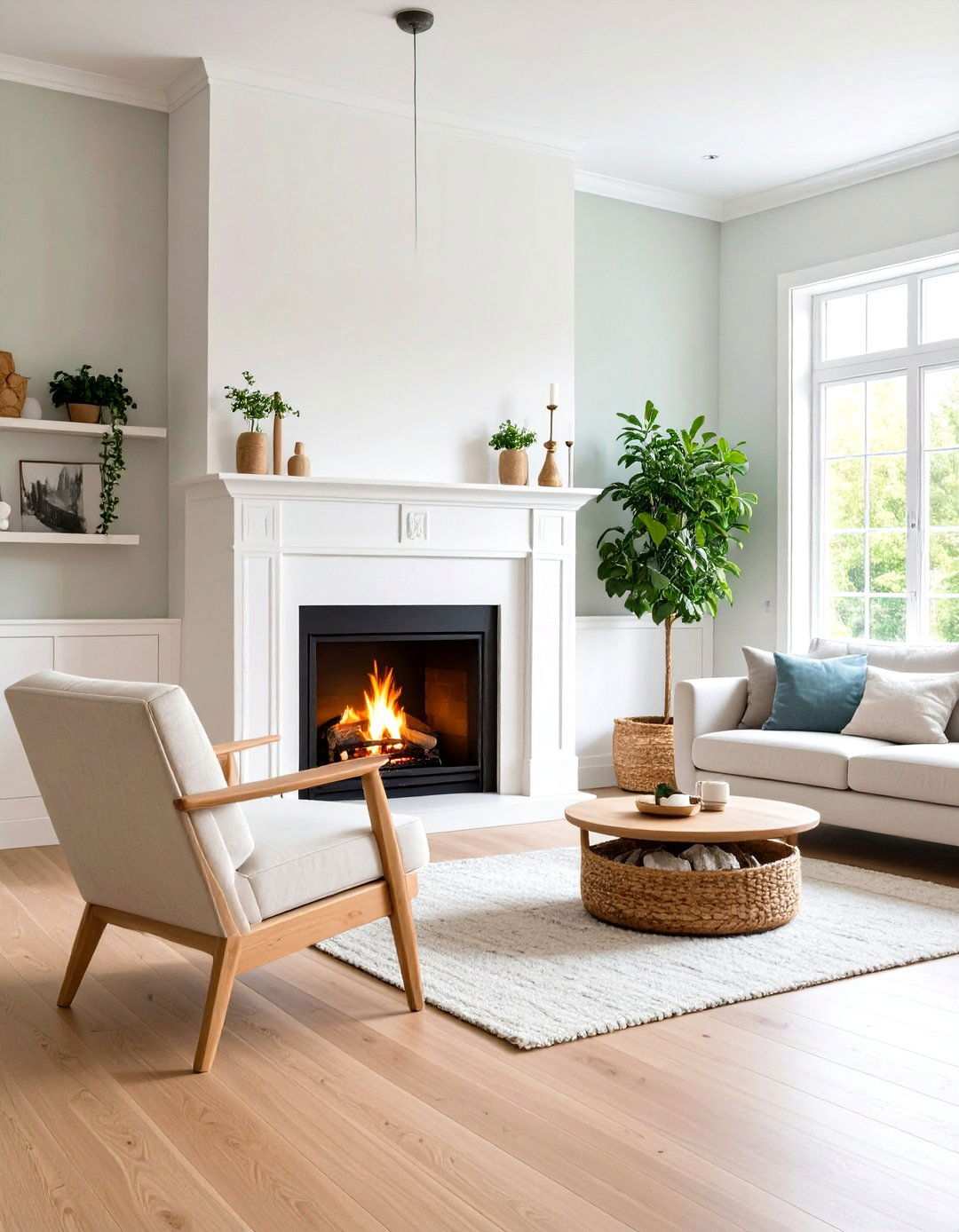 Scandinavian Style Fireplace Design - 24 Small Living Room Fireplace Ideas