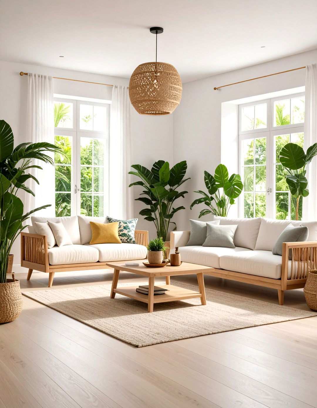 Scandinavian Tropical Fusion Design - 24 Tropical Living Room Ideas