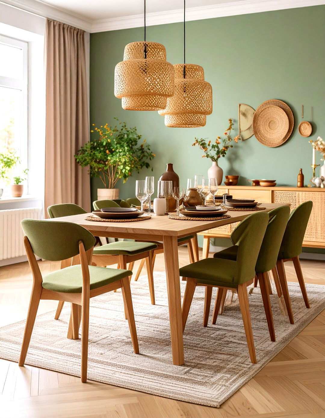 Scandinavian Vintage Dining Room with Light Wood Tones - 24 Vintage Dining Room Ideas