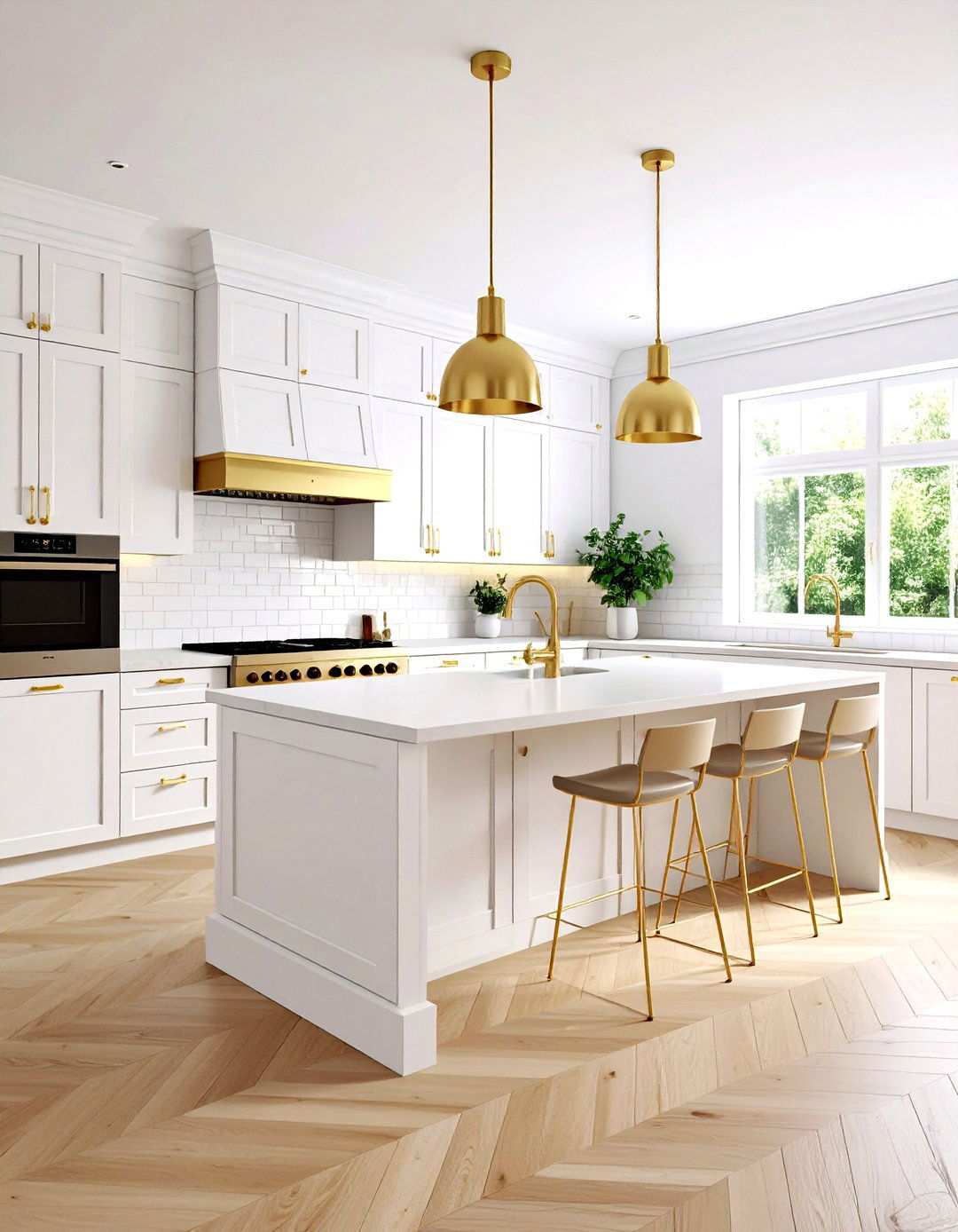 Scandinavian White and Gold Kitchen Style - 24 White and Gold Kitchen Ideas