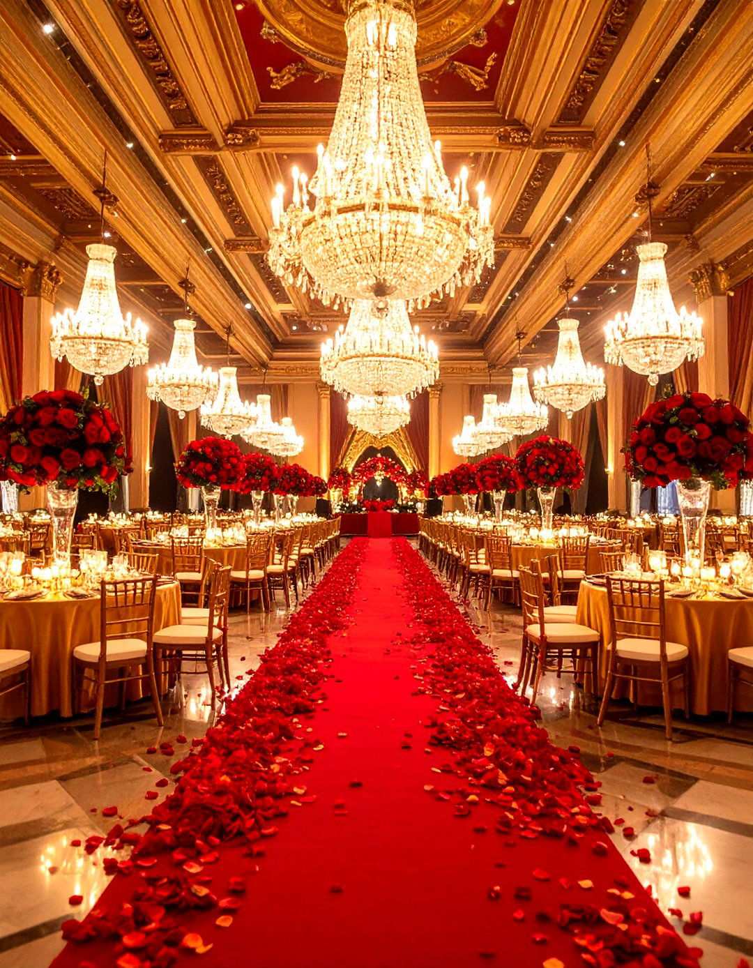 Scarlet Red Ballroom Wedding - 24 Red Wedding Theme Ideas