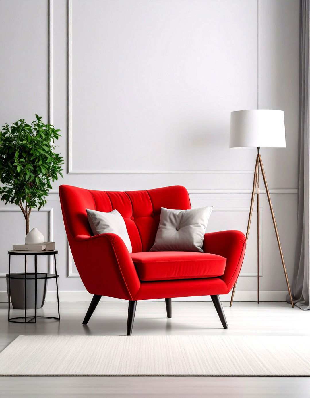 Scarlet Red Statement Armchair - 24 Red Living Room Ideas