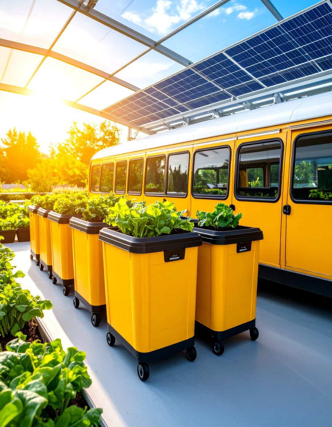 School Bus Greenhouse with Composting Integration - 24 School Bus Greenhouse Ideas