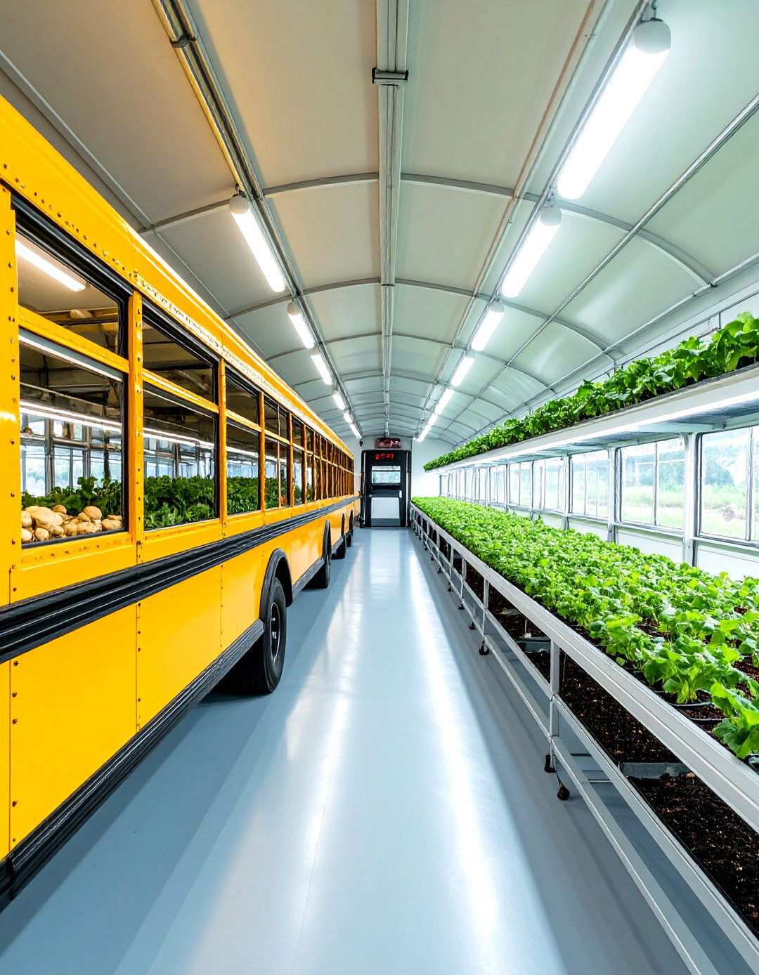 School Bus Greenhouse with Mushroom Cultivation - 24 School Bus Greenhouse Ideas