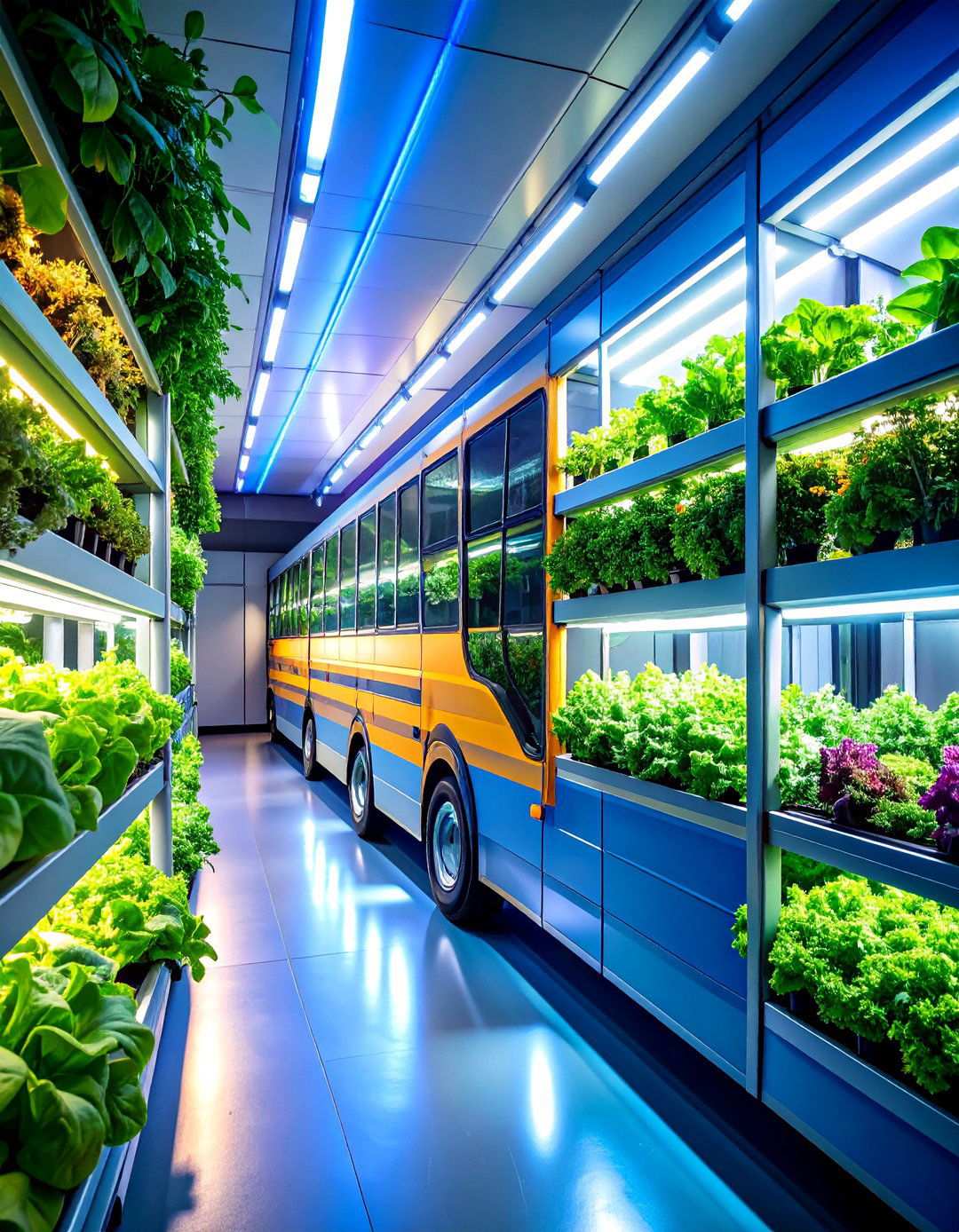 School Bus Greenhouse with Vertical Growing Systems - 24 School Bus Greenhouse Ideas