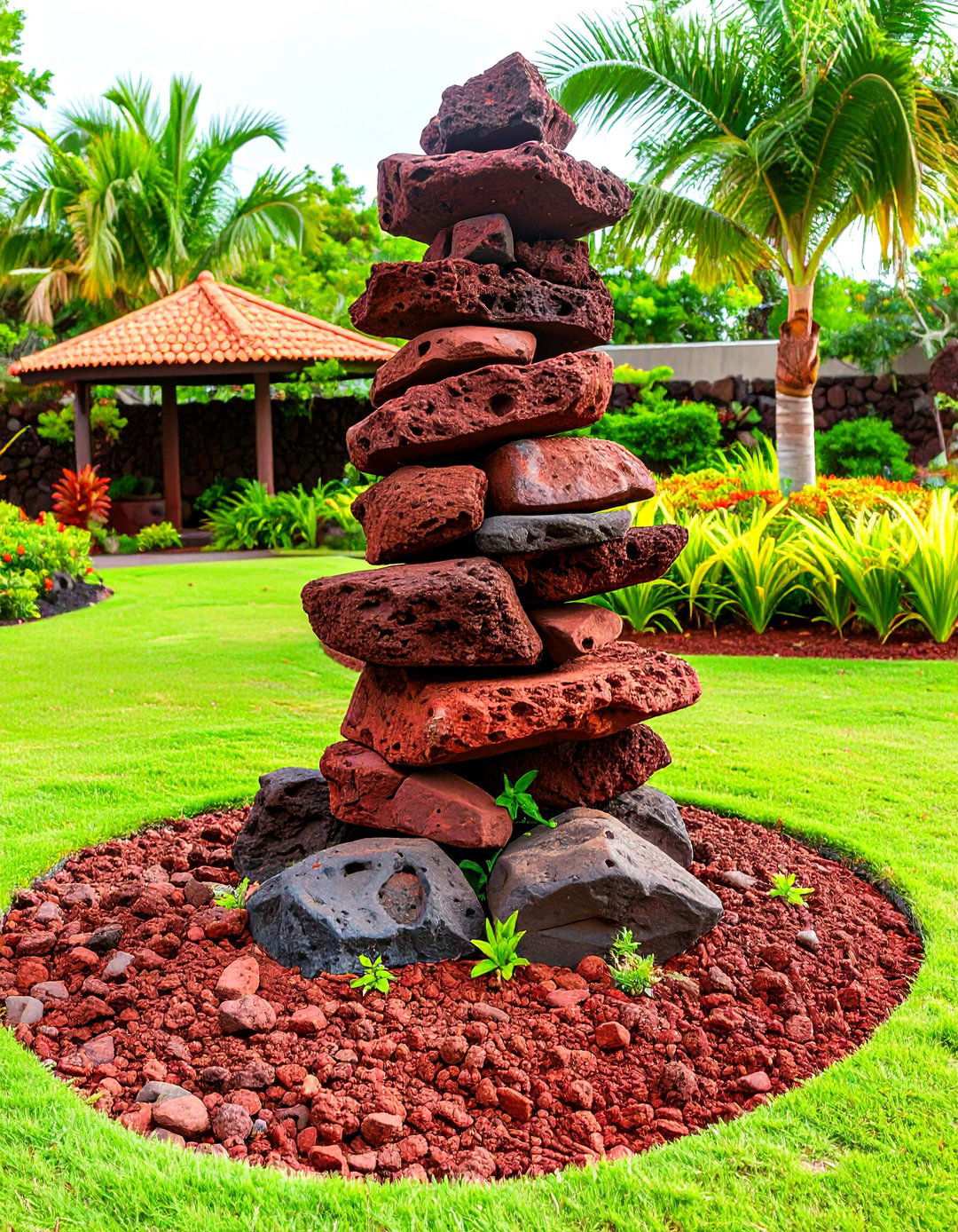 Sculptural Focal Points - 24 Red Lava Rock Landscaping Ideas