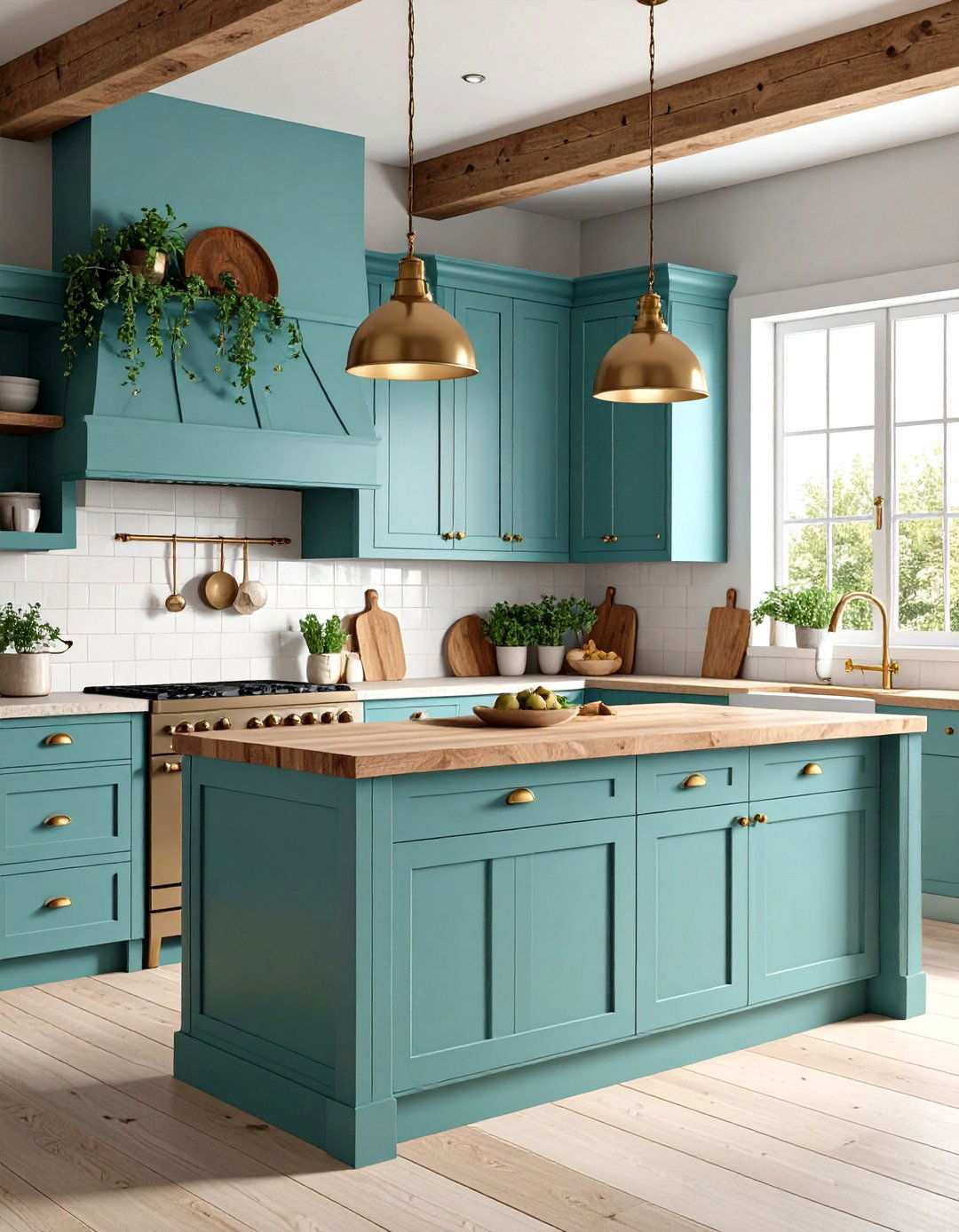 Seafoam Green and Natural Wood Combination - 24 Seafoam Green Kitchen Ideas