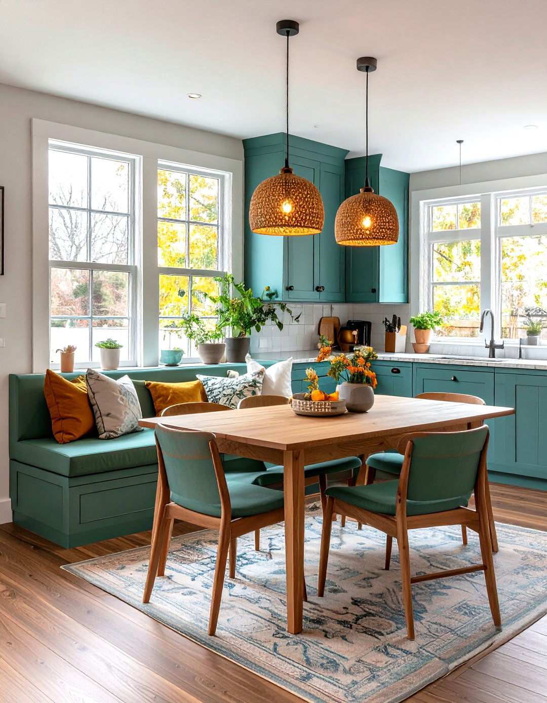 Seafoam Green Bar and Breakfast Nook - 24 Seafoam Green Kitchen Ideas
