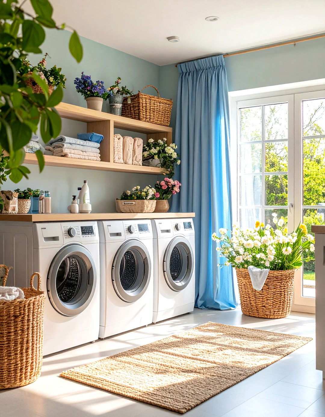 Seasonal Changeable Curtain Collection - 24 Laundry Room Curtain Ideas