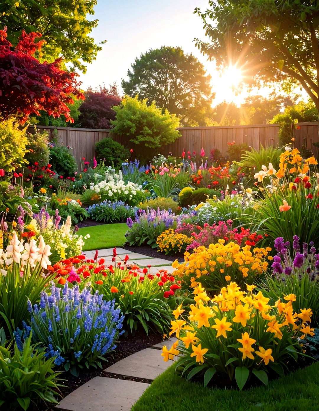 Seasonal Color Display Gardens - 24 Large Backyard Landscaping Ideas
