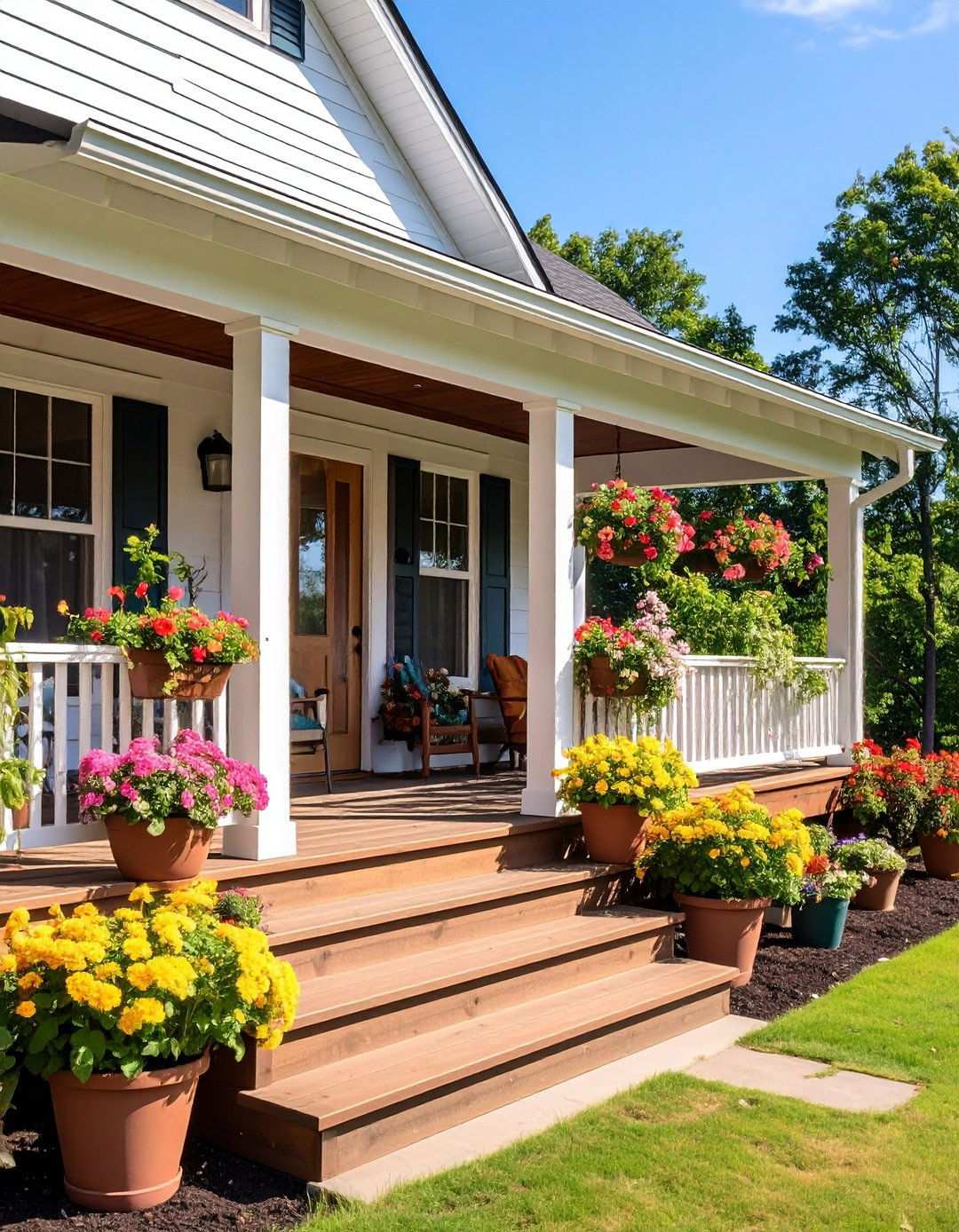 Seasonal Decoration Integration - 24 Raised Ranch Front Porch Ideas