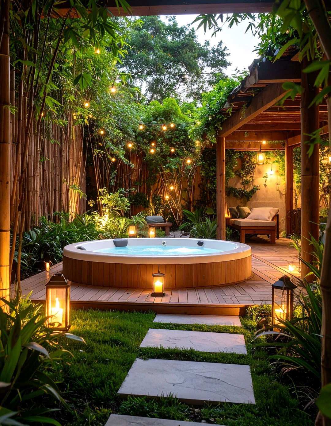 Secret Garden Privacy Sanctuary - 24 Hot Tub Decor Ideas