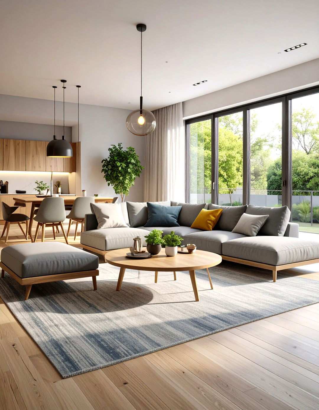 Sectional Sofa with Integrated Dining Bench - 24 Small Living Room Ideas With Tv and Dining Table