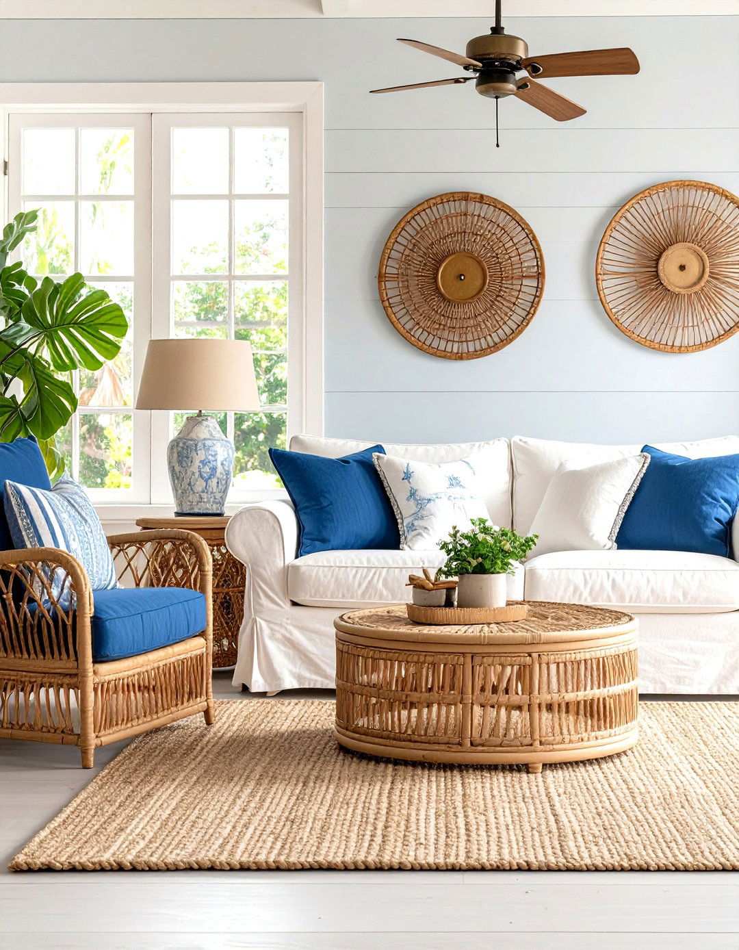 Seersucker Summer Living Room - 24 Preppy Living Room Ideas