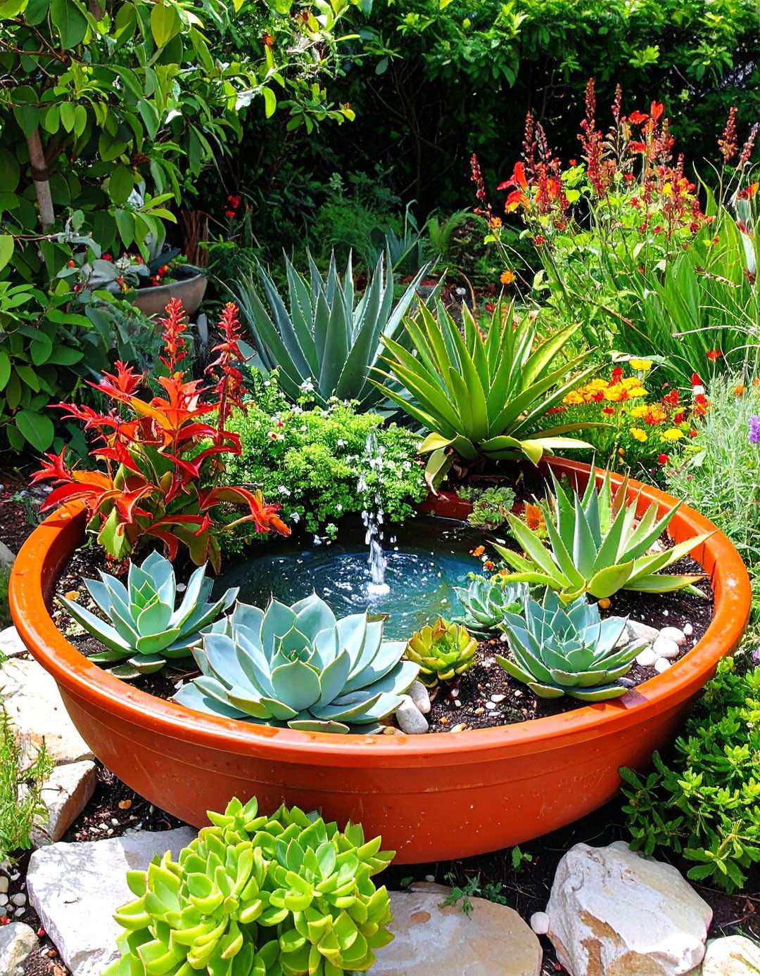 Self Watering Container Systems - 24 Outdoor Succulent Container Ideas