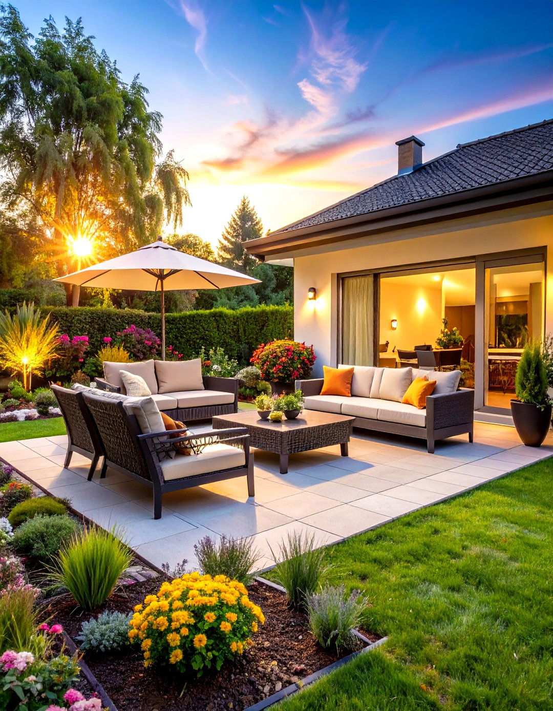 Semi Circle Patio with Seasonal Adaptation Features - 24 Semi Circle Patio Ideas and Inspiration