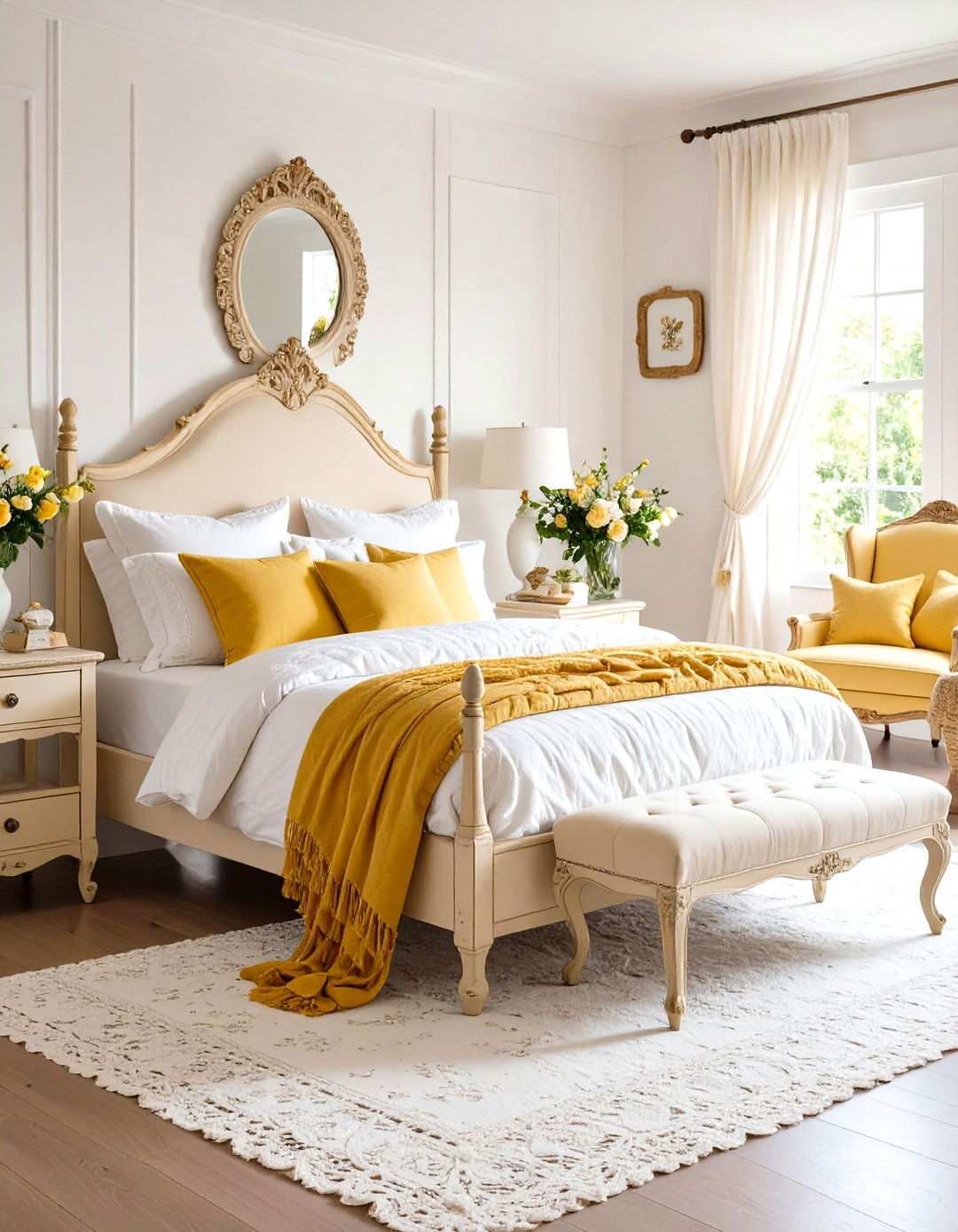 Shabby Chic Lemon Cottage Bedroom - 24 Lemon Bedroom Ideas