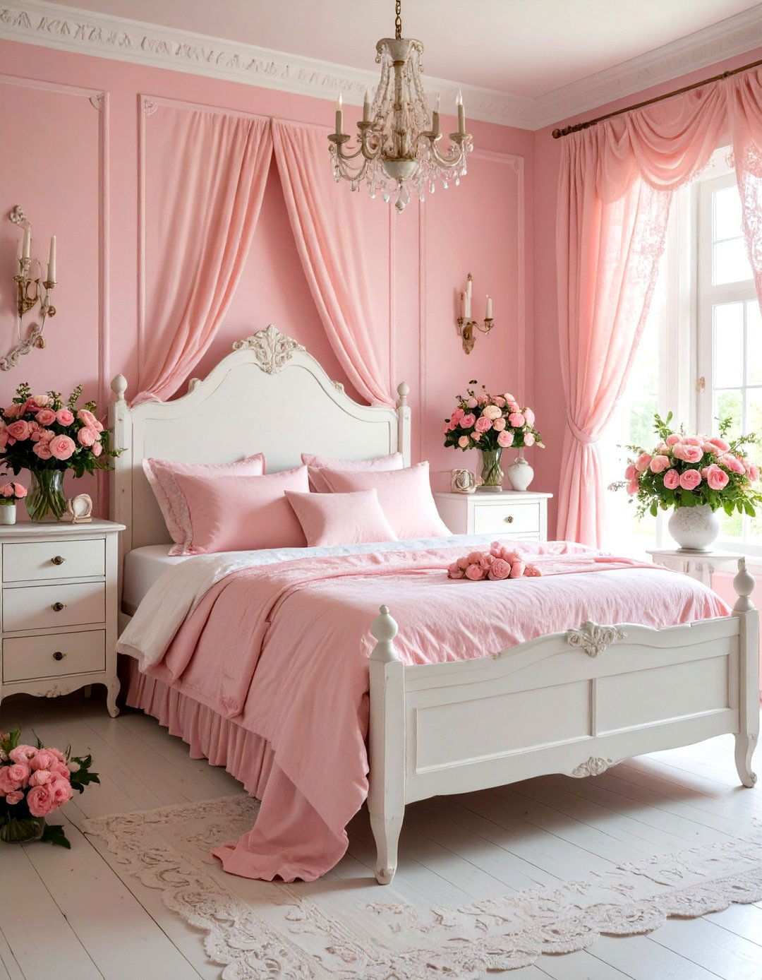 Shabby Chic Pink Retreat - 24 Pink and White Bedroom Ideas
