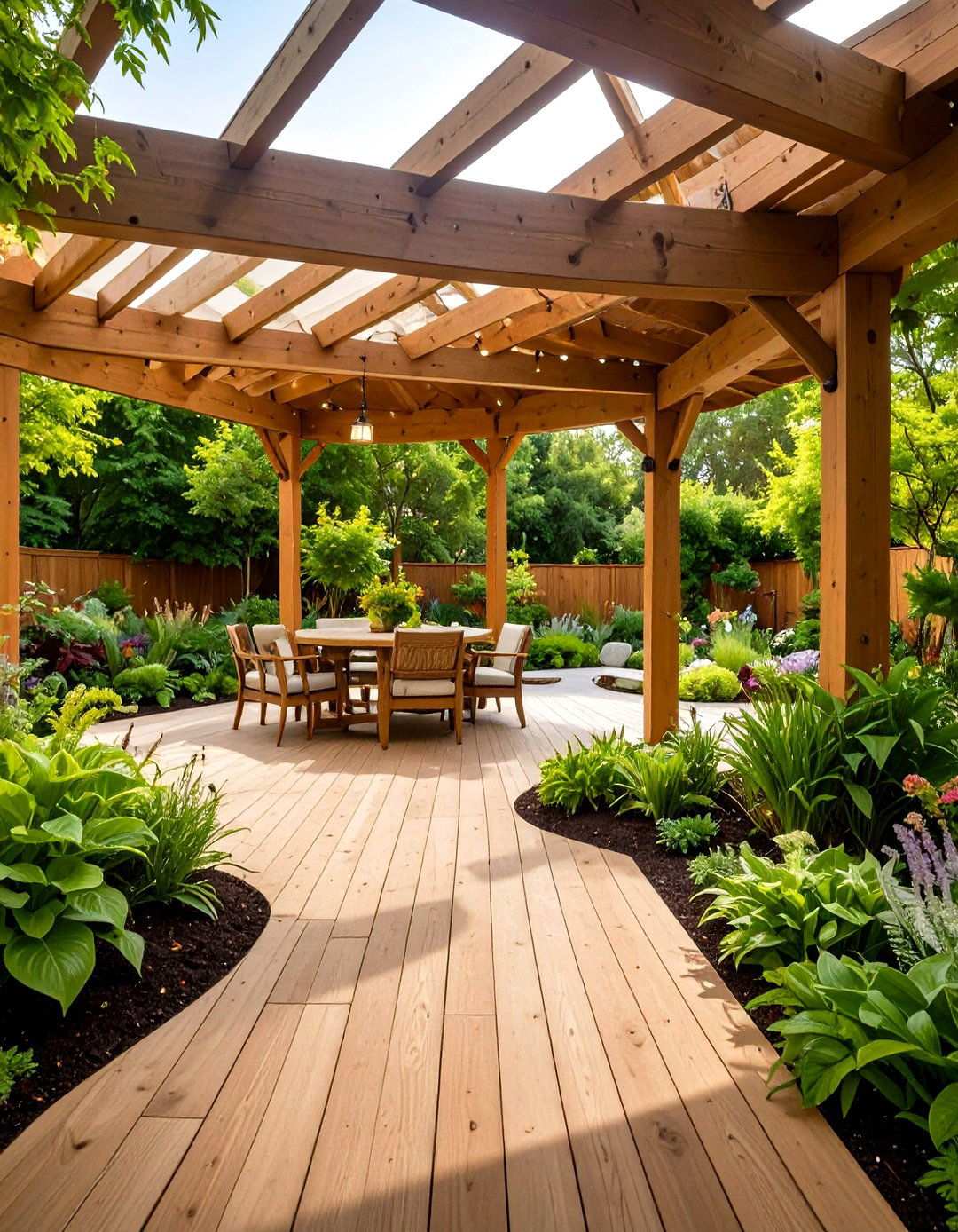 Shade Garden with Hostas and Ferns - 24 Under Deck Landscaping Ideas