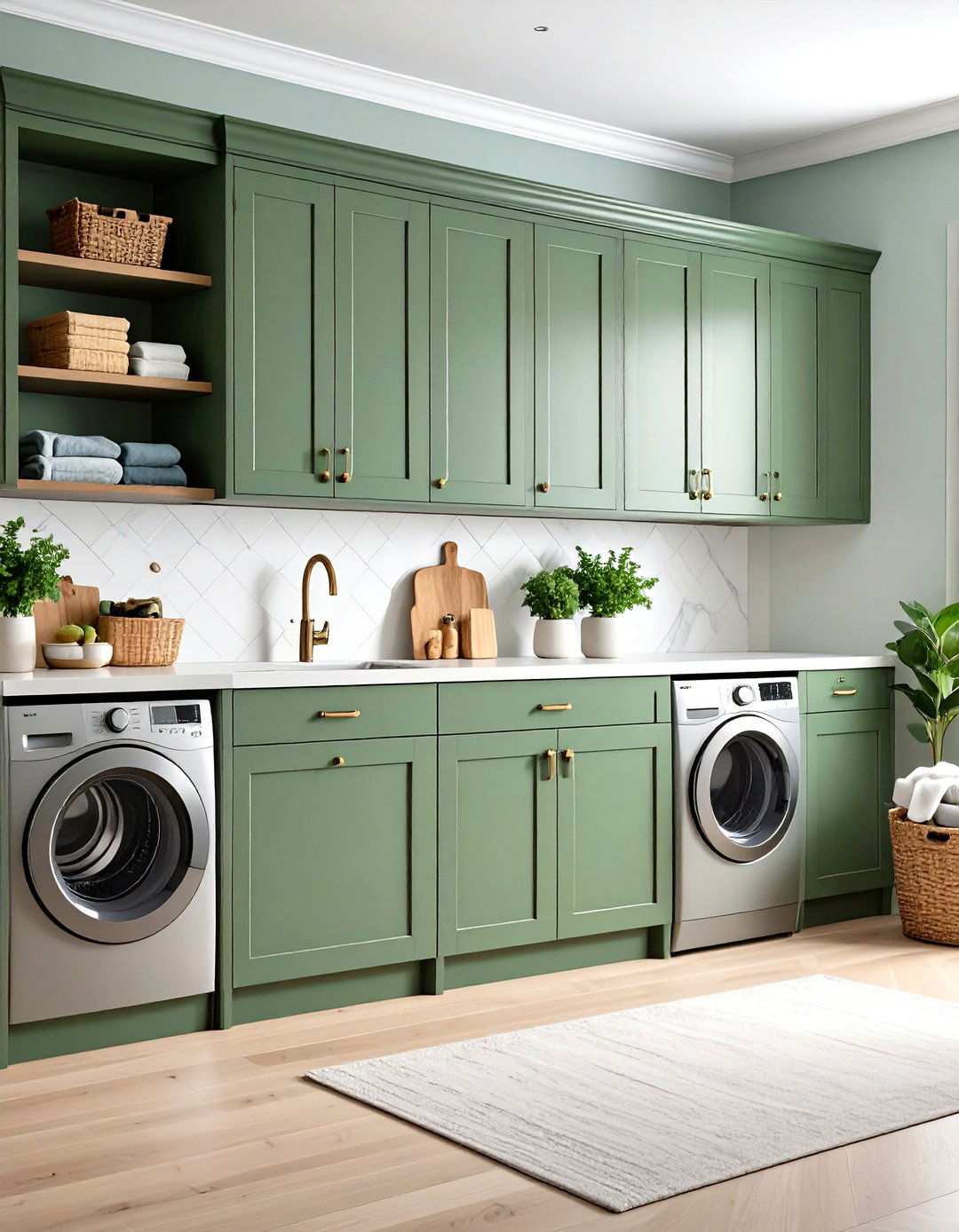Shaker Cabinet Storage System - 24 Small Utility Room Ideas
