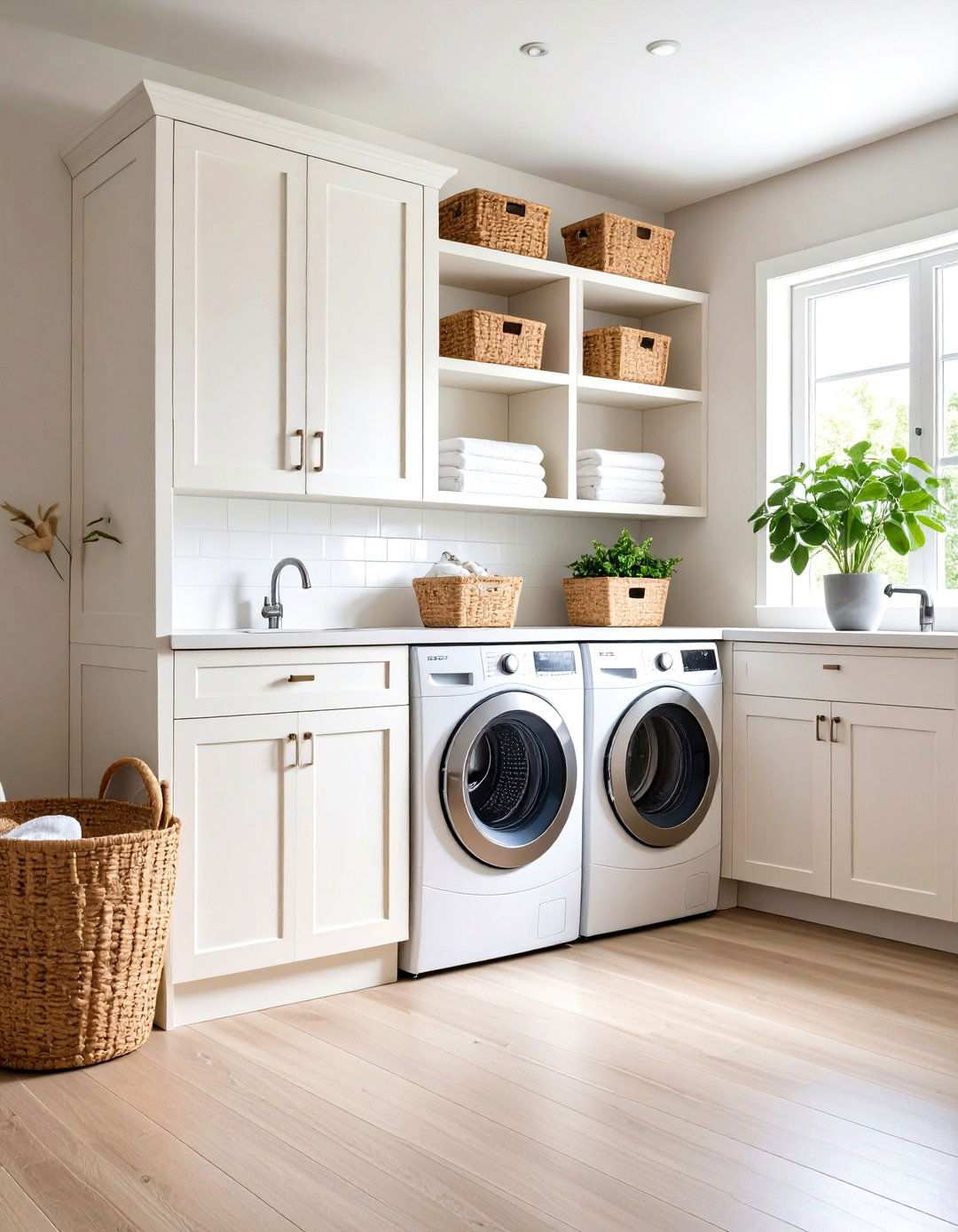 Shaker Style Cabinet Shelves - 24 Laundry Room Shelf Ideas
