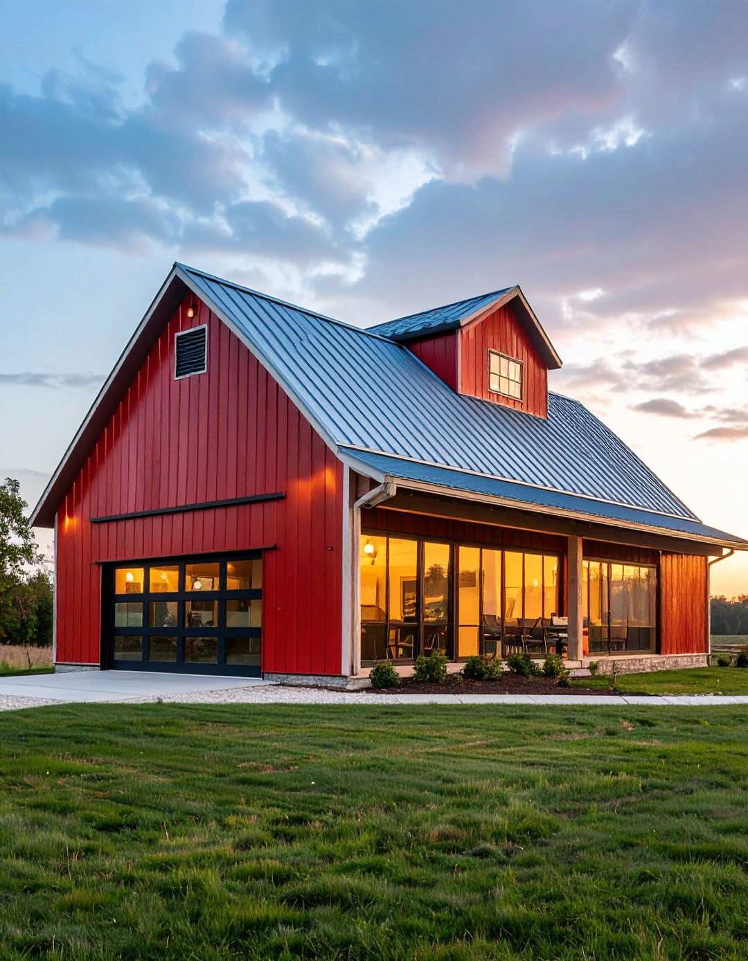 Shed Roof Contemporary Aesthetic - 24 Pole Barn and Barndominium House Exteriors