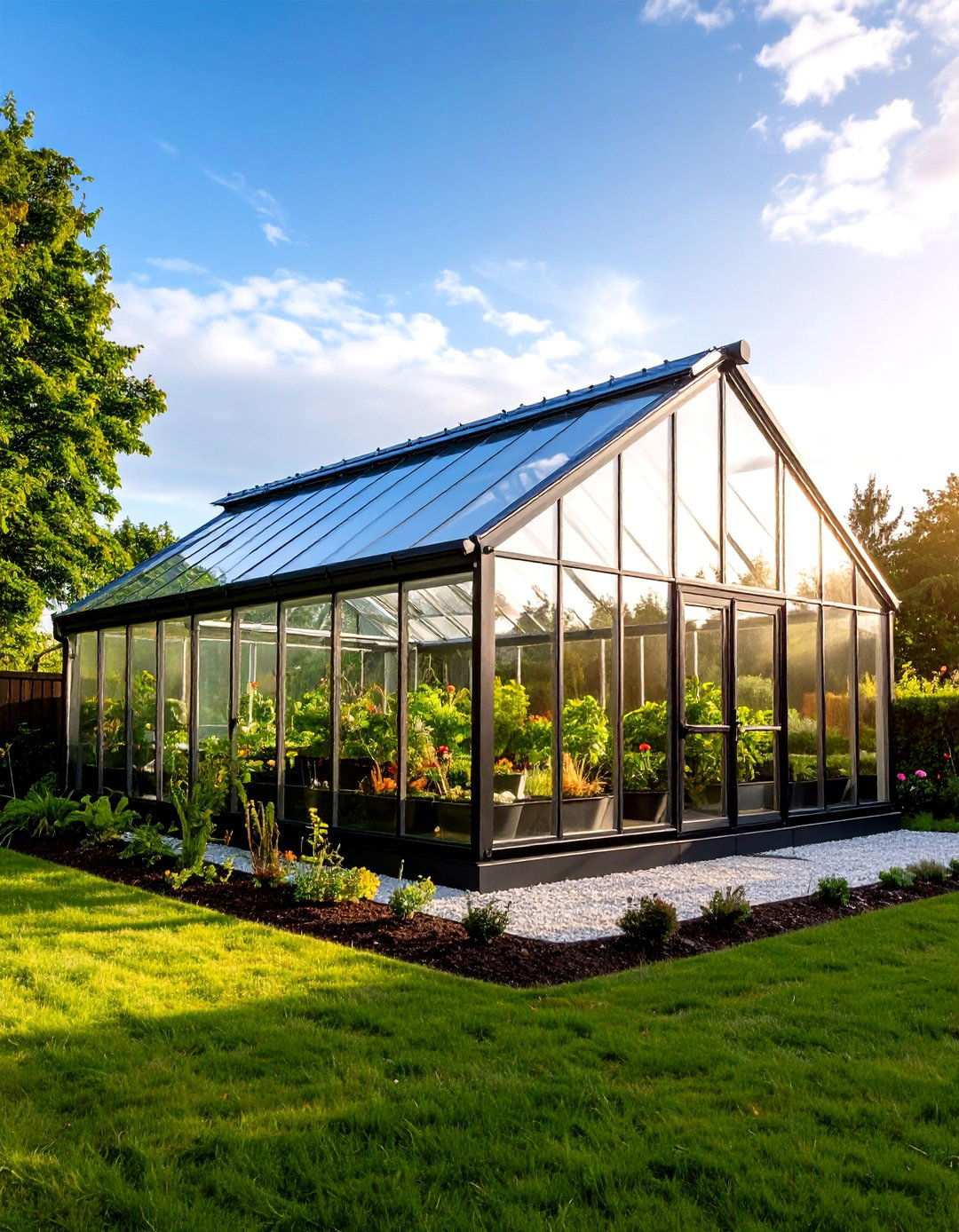 Shed with Integrated Greenhouse Section - 24 wood shed ideas