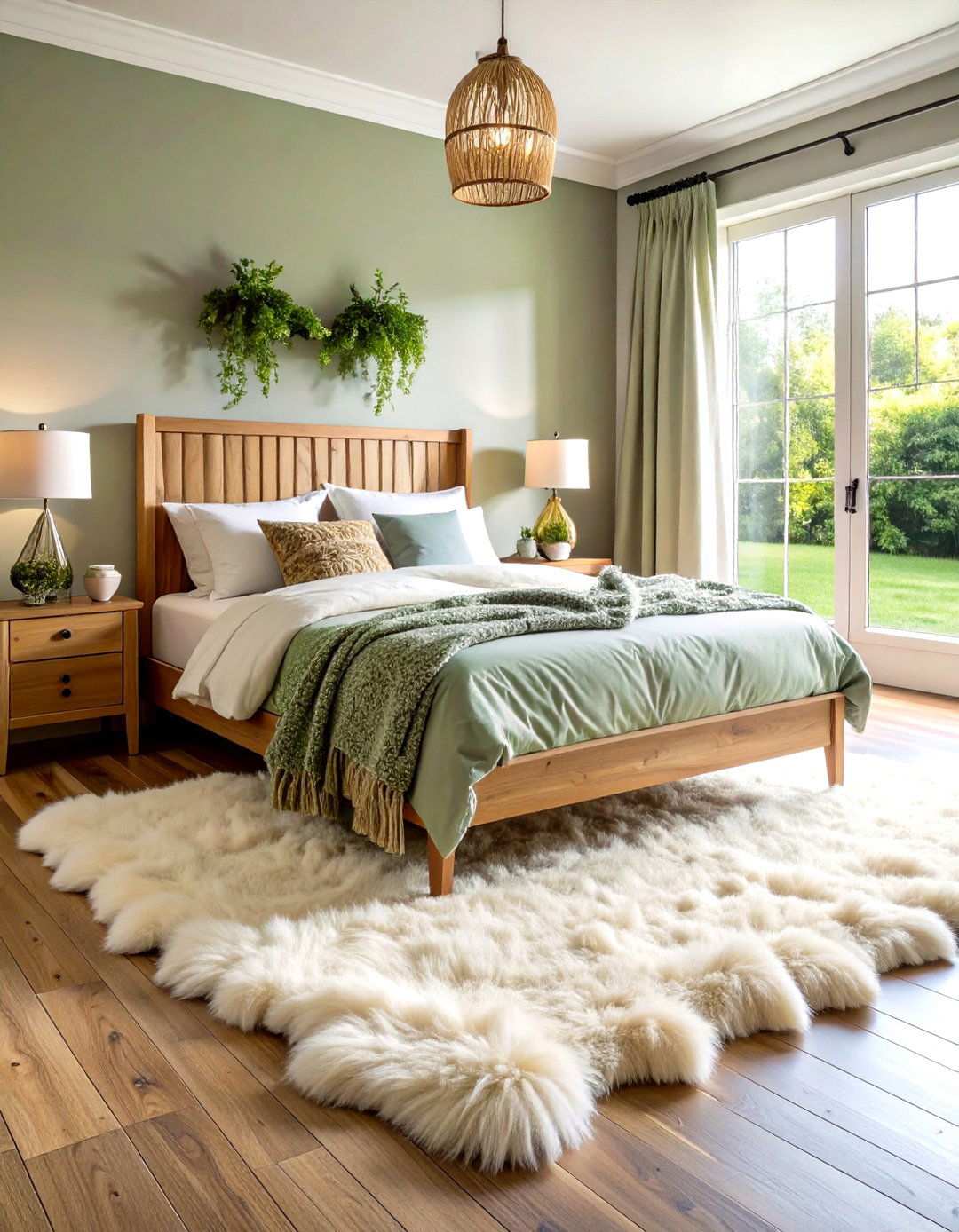 Sheepskin Rug Placement - 24 Scandinavian Bedroom Ideas