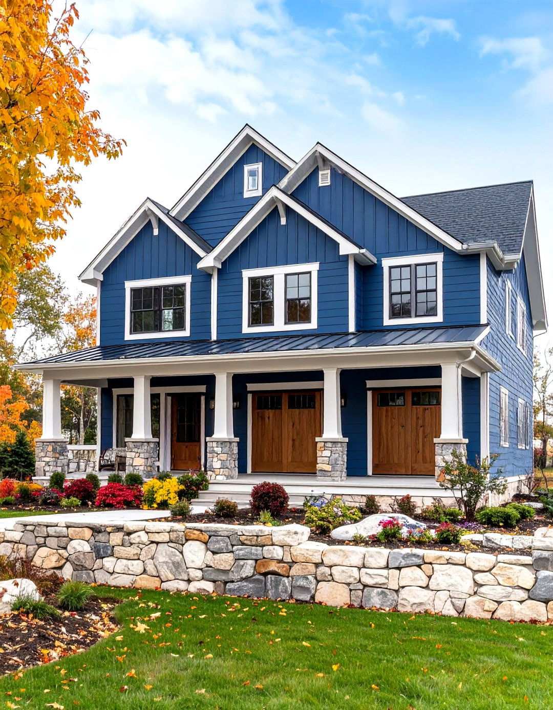 Sherwin Williams Naval Modern Farmhouse - 24 Midnight Blue & Dark Blue House Siding Colors