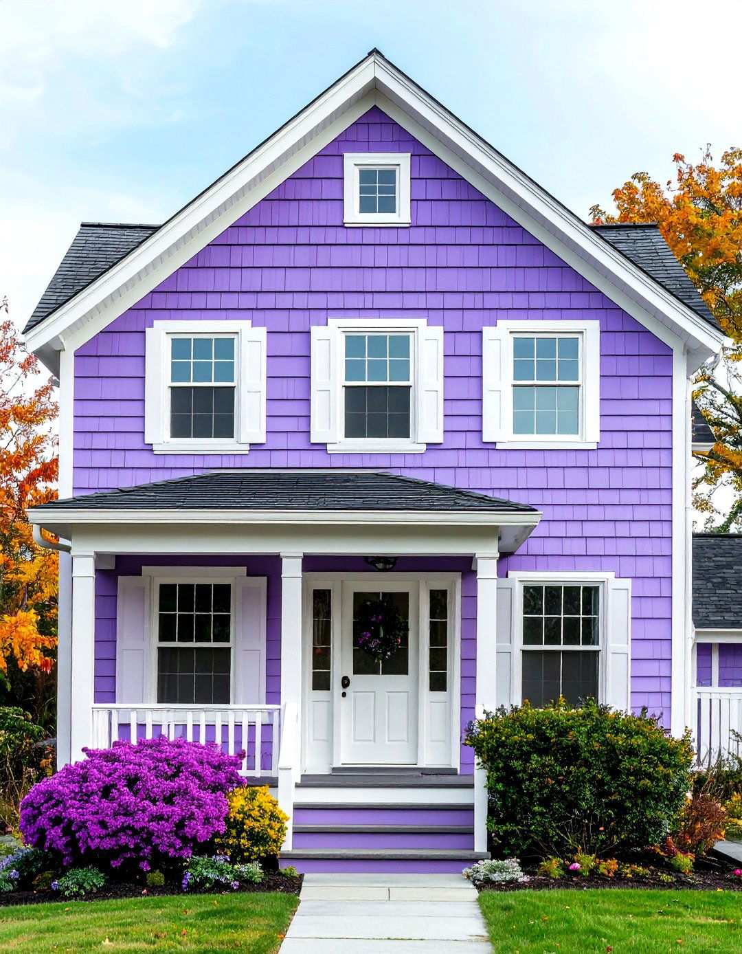 Shingle Style Mauve Elegance - 24 Purple House Exterior Ideas