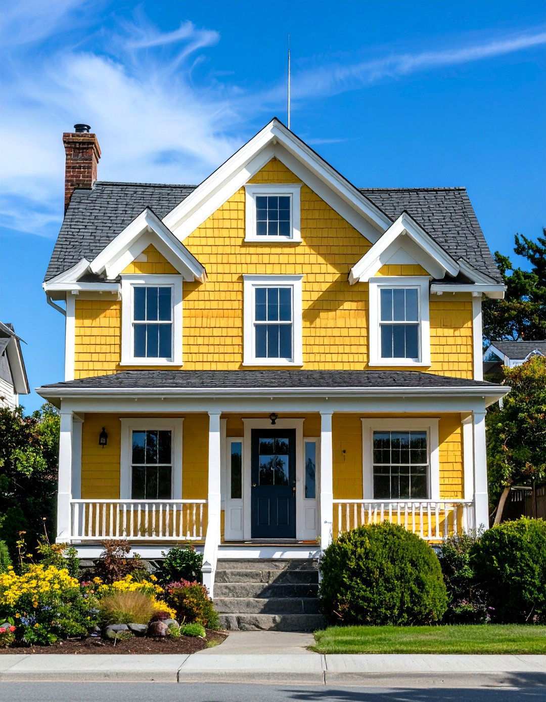 Shingle Style Yellow Cottage Retreat - 24 Yellow Exterior Home Ideas