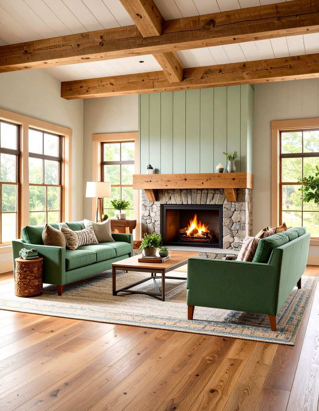 Shiplap and Beam Combination Fireplace - 24 Rustic Fireplaces