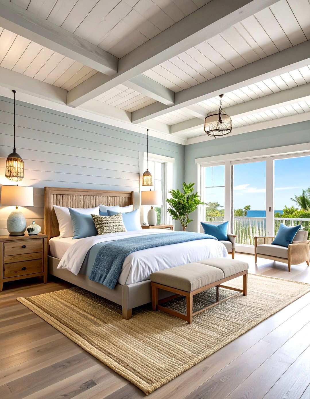 Shiplap Reverse Tray Coastal Bedroom - 24 Reverse Tray Ceiling Ideas