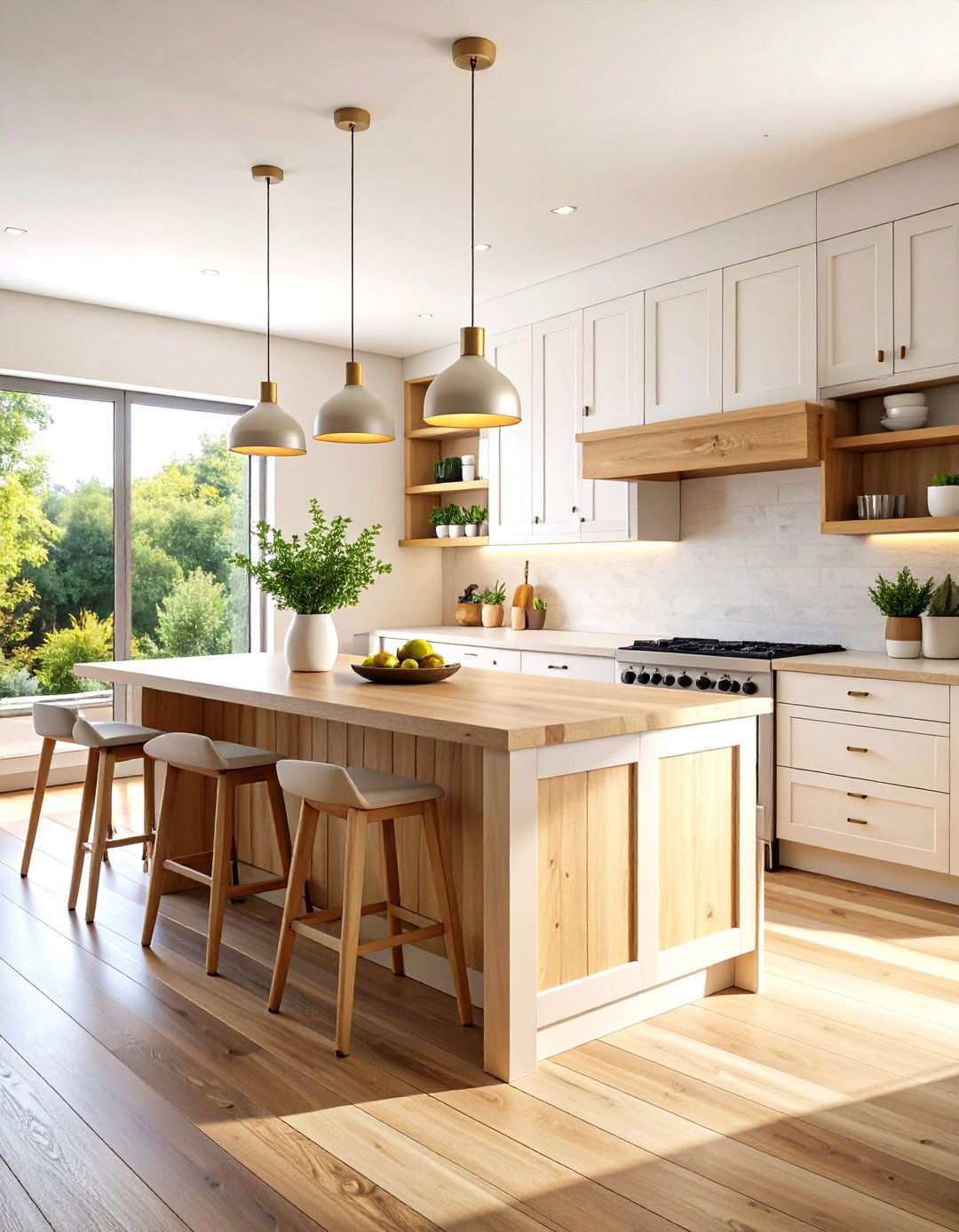 Shiplap with Integrated Open Shelving - 24 Shiplap Kitchen Island Ideas